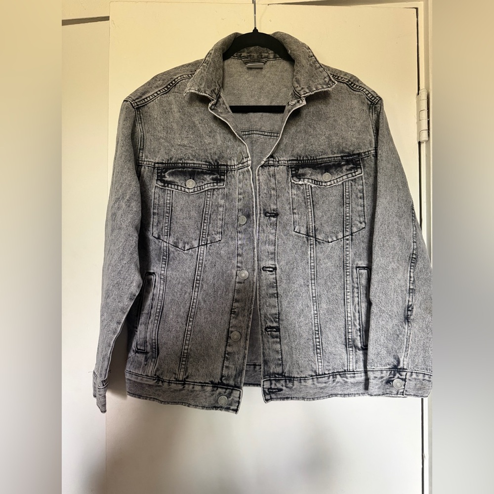 Zara Kids Gray Acid-Wash Denim Jacket
